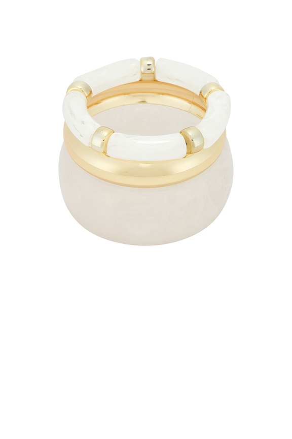 view 1 of 6 JUEGO DE BRAZALETES DE 3 in Cloudy White & Gold