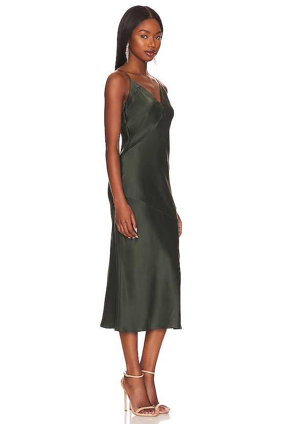 view 2 of 3 Arles Slip Dress in Deep Forest