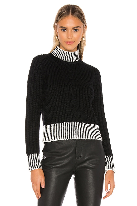 view 1 of 4 PULL À COL ROULÉ ALYONNE in True Black & Natural White