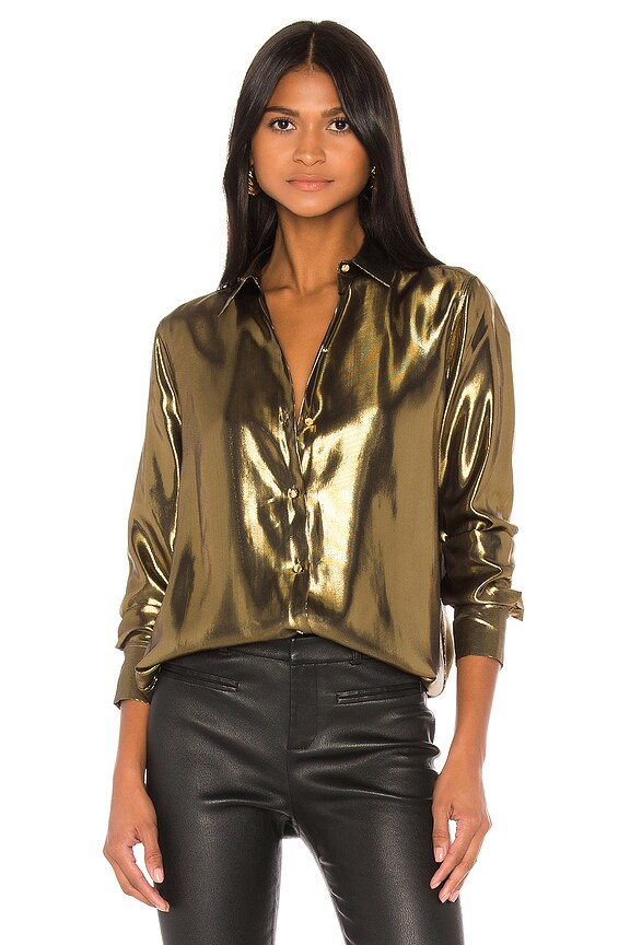 view 1 of 4 Burnel Blouse in Metallic Gold