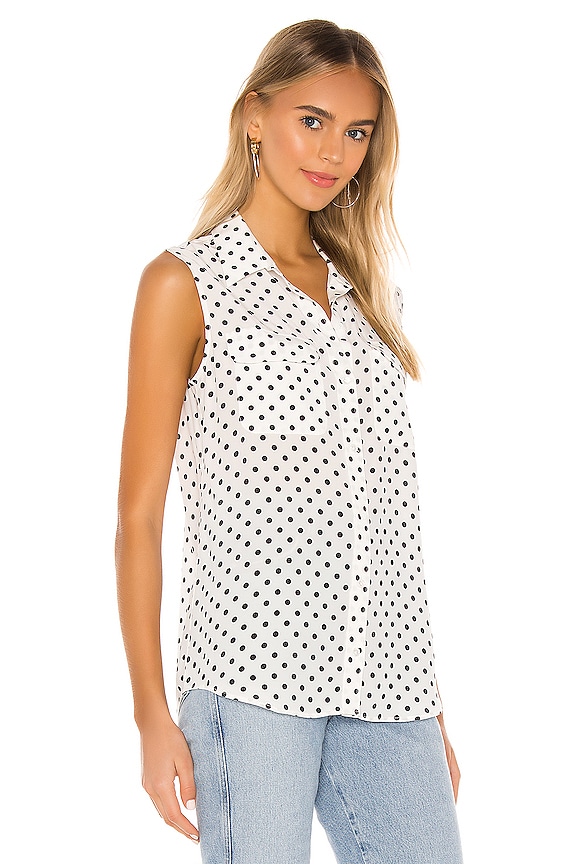 view 2 of 4 Sleeveless Slim Signature Top in Nature White & Eclipse