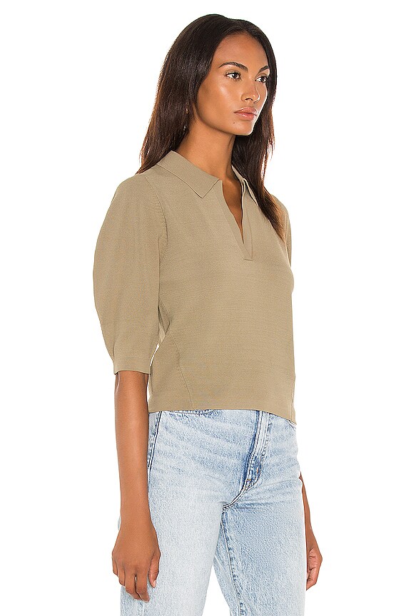 view 2 of 4 Belisse Short Sleeve Sweater in Covert Green