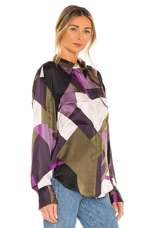 view 2 of 4 Melanni Top in Dark Olive Multi