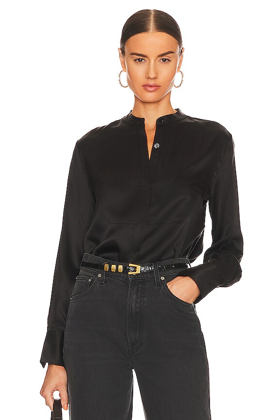 Equipment Brielle Blouse in True Black | REVOLVE