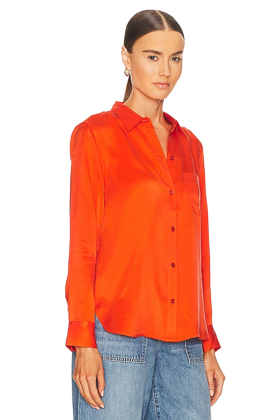 view 2 of 4 Leema Shirt with Pocket in Tangerine Tango