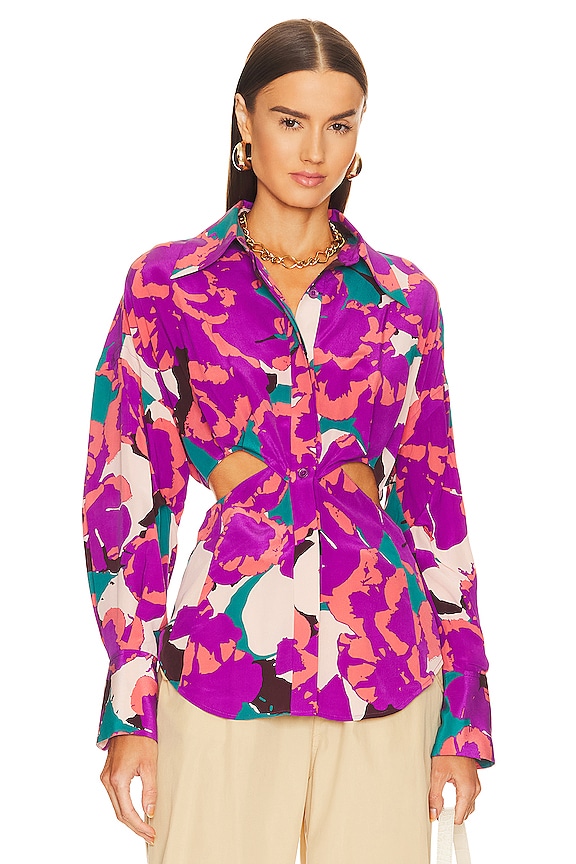view 1 of 4 Alya Shirt in Dazzling Purple Multi