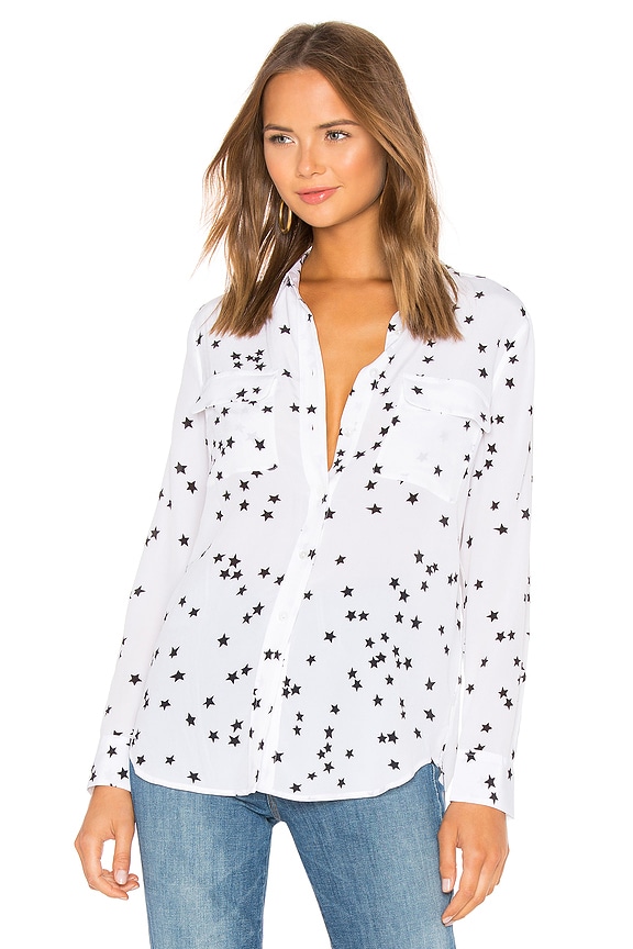 view 2 of 5 Slim Signature Star Print Blouse in Bright White