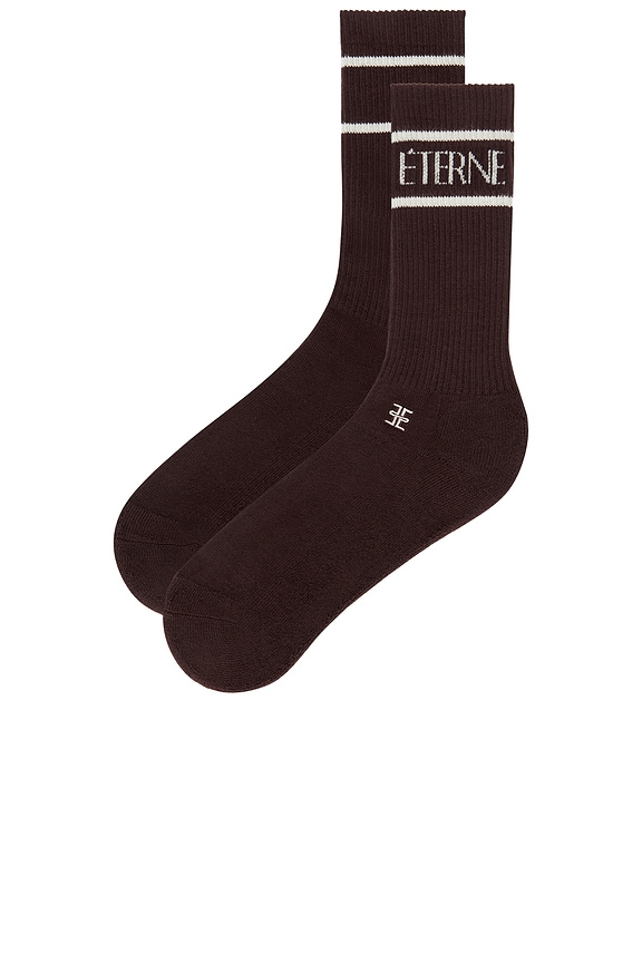 view 2 of 2 Cotton Logo Sport Sock in Espresso