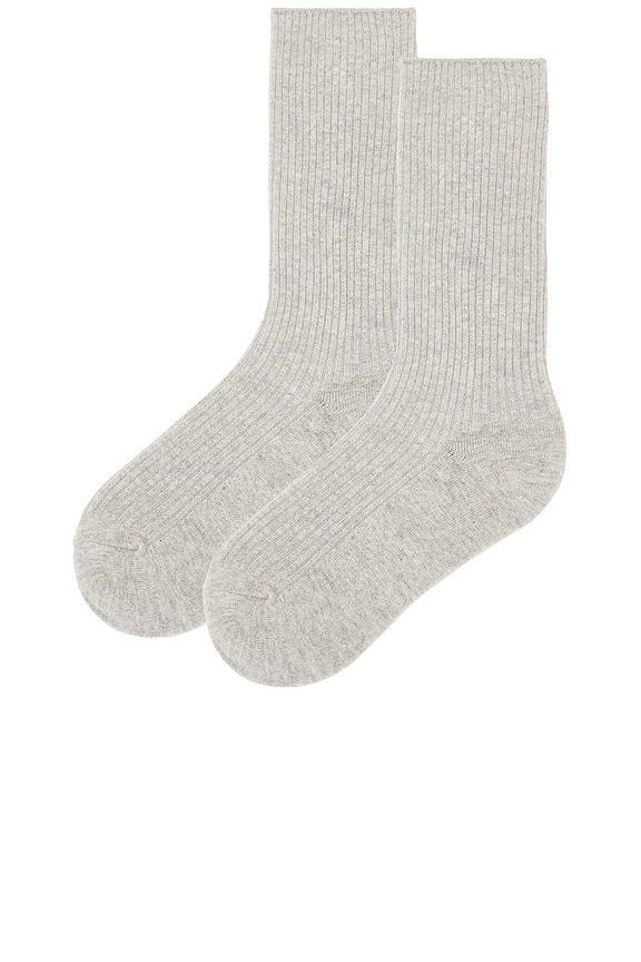 view 2 of 2 Classic Rib Socks in Heather Grey