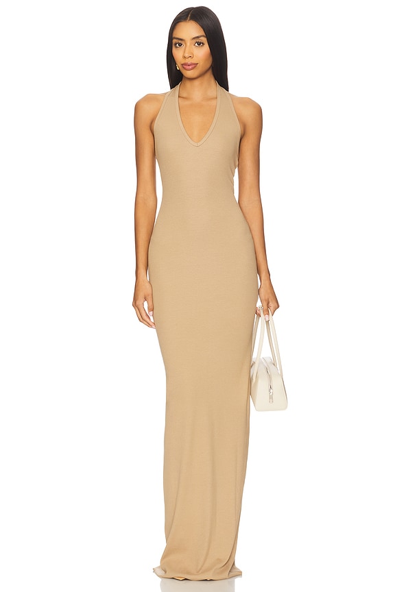 view 1 of 3 Halter Maxi Dress in Taupe