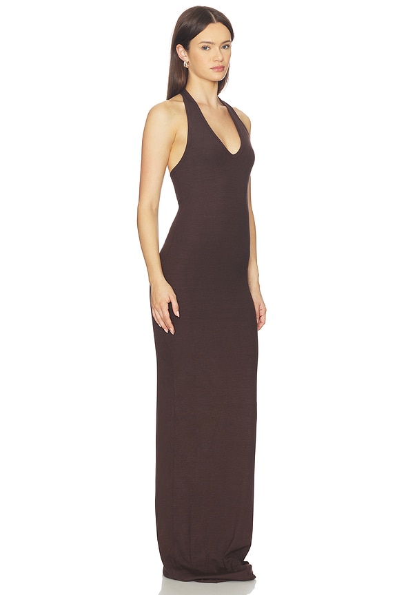 view 2 of 3 Halter Maxi Dress in Espresso