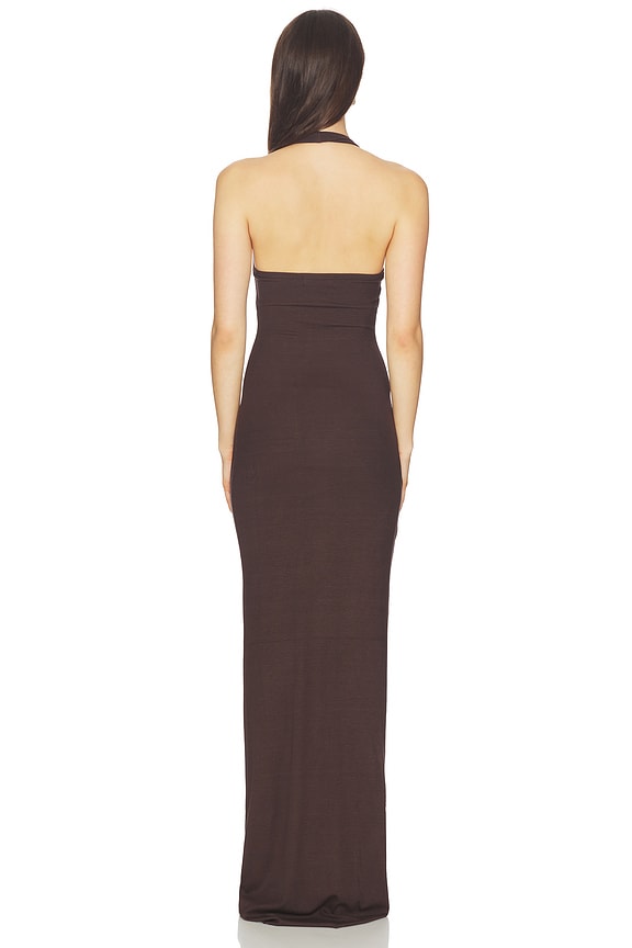 eterne brown dress Halter Maxi My Actual Bust is:58