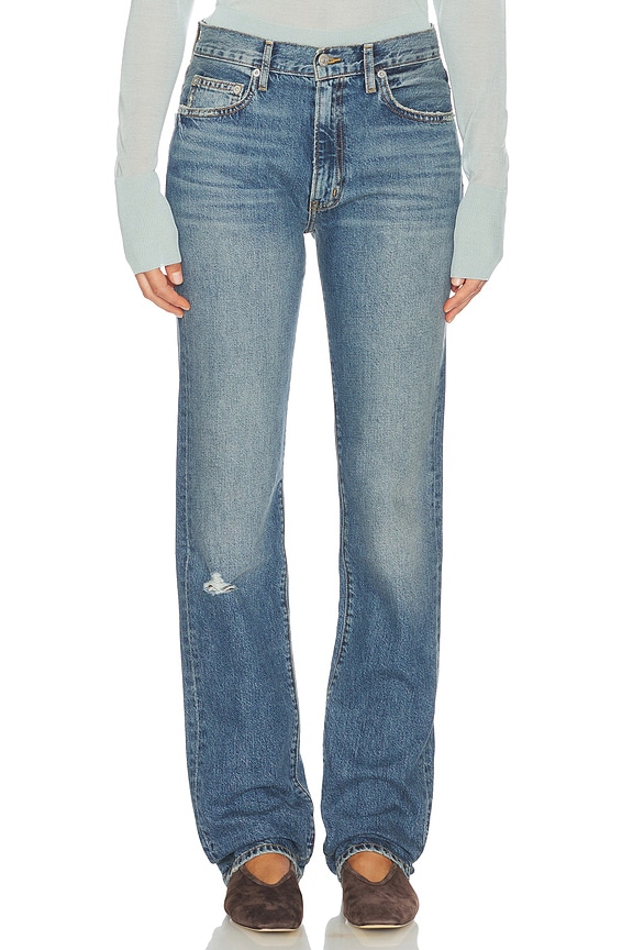 view 1 of 6 Chloe Straight Jean in Medium Indigo