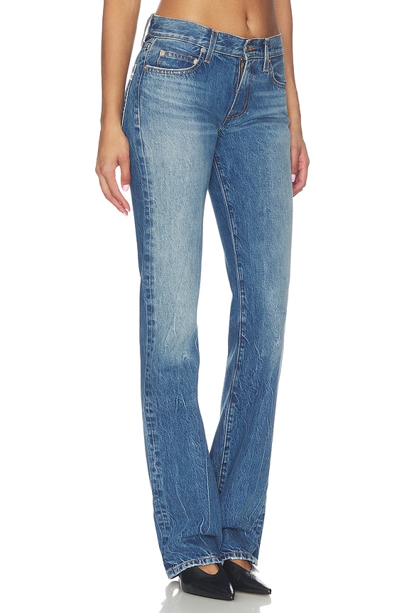 view 2 of 6 Denim Low Rise Bootcut Jean in Medium Indigo