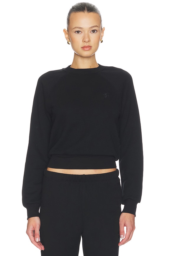 view 1 of 4 SUDADERA SHRUNKEN RAGLAN in Black