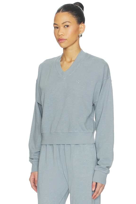 view 2 of 5 SUDADERA CORTA CON CUELLO EN V in Slate