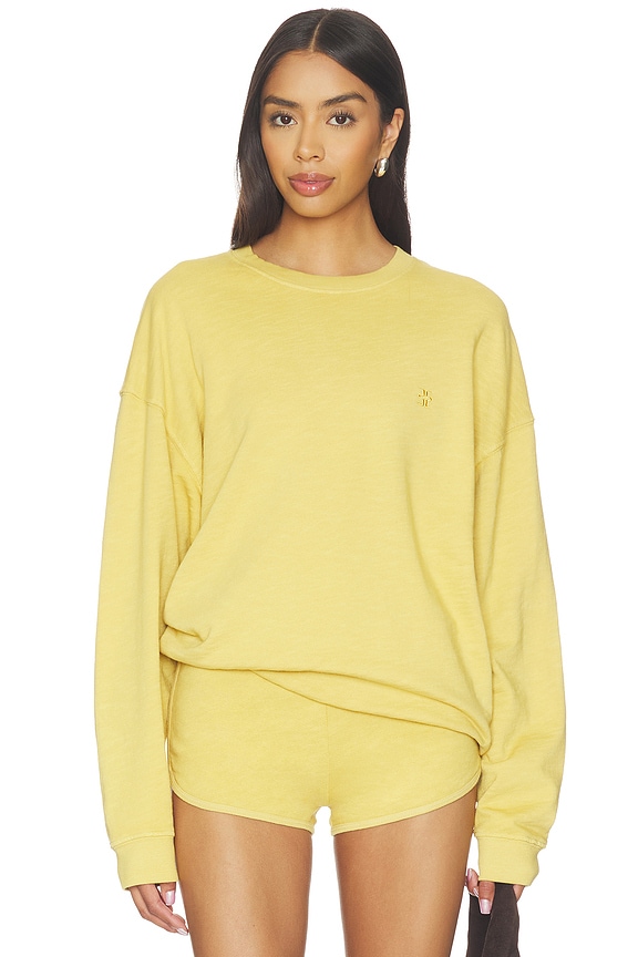 view 1 of 5 SWEAT RAS DE COU OVERSIZED in Saffron