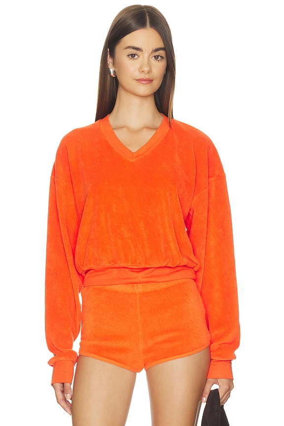 view 1 of 4 SWEAT CROPPED ENCOLURE V in Papaya