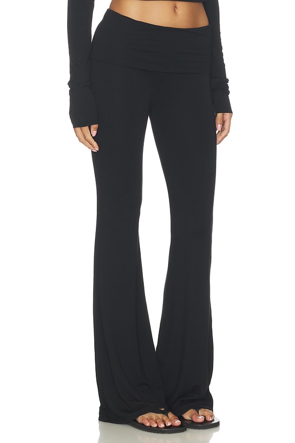 view 2 of 6 Foldover Flare Pant in Black
