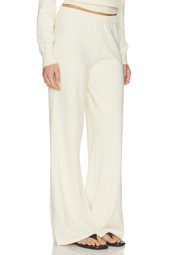 view 2 of 6 Cotton Cashmere Wide Leg Lounge Pant in Cream