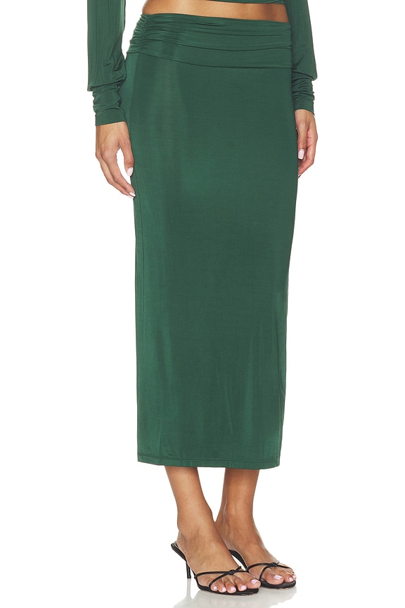 view 2 of 6 Elsa Liquid Jersey Midi Skirt in Forest