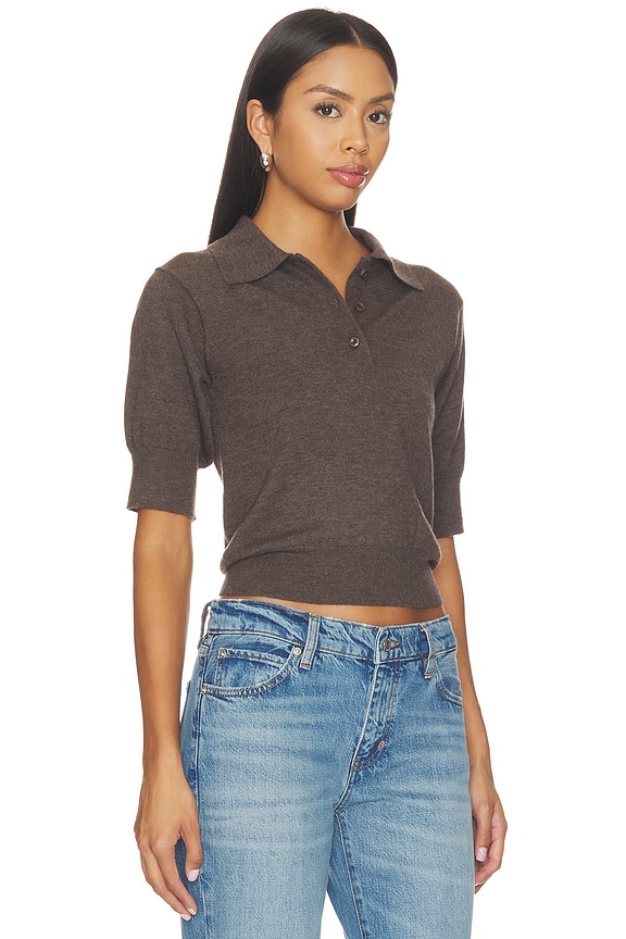 view 2 of 4 Journey Cashmere Jersey Short Sleeve Top in Mushroom