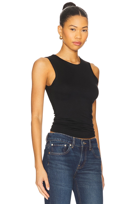 view 2 of 4 Sleeveless Crewneck Soft Jersey Top in Black
