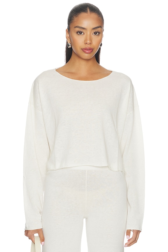 view 1 of 4 Cropped Boatneck Top in Ivory