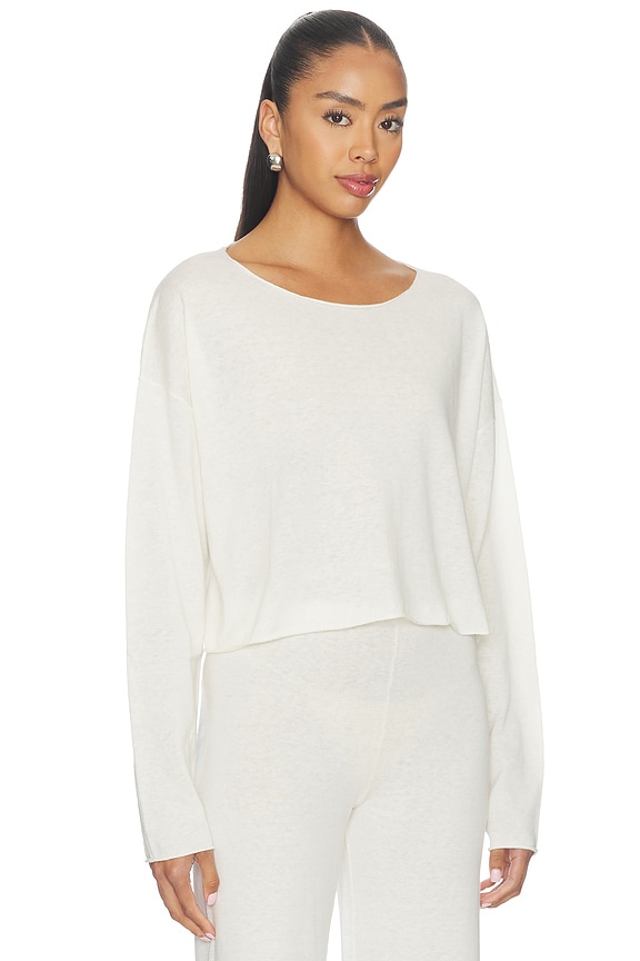 view 2 of 4 Cropped Boatneck Top in Ivory