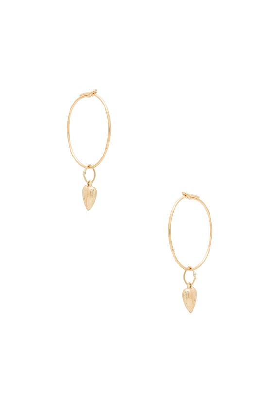 view 2 of 2 Love Sleeper Hoops in Yellow Gold