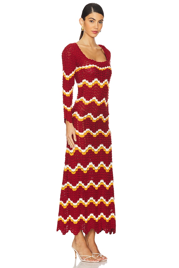 view 2 of 3 Sumac Maxi Dress in Burgundy & Orange