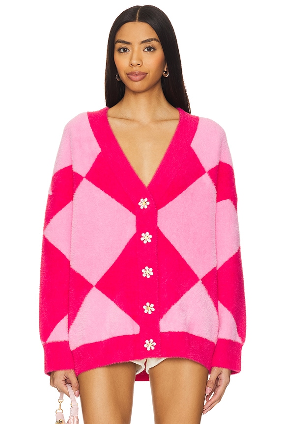 view 2 of 6 How Oversized Cardigan in Tarte Framboise