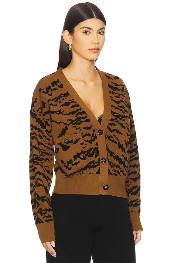 view 2 of 5 Icali Zebra Cardigan in Cinnamon Rufous