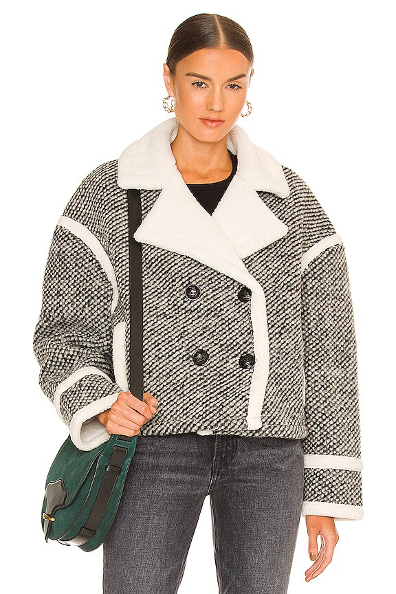 view 2 of 5 Anagram Faux Fur Jacket in Combo 1 Black