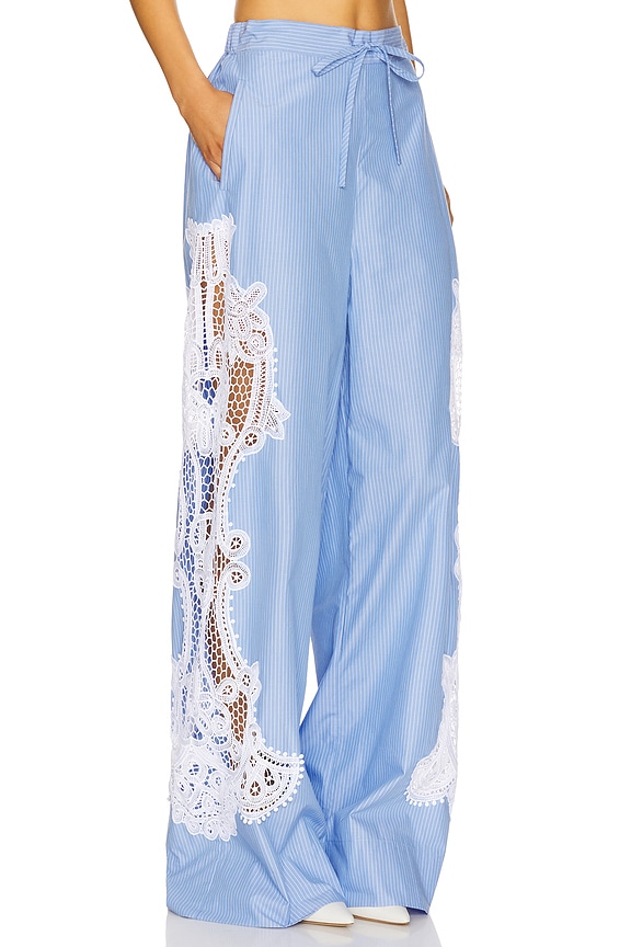 view 1 of 6 PANTALON DENTELLE HACE in Aqua Blue