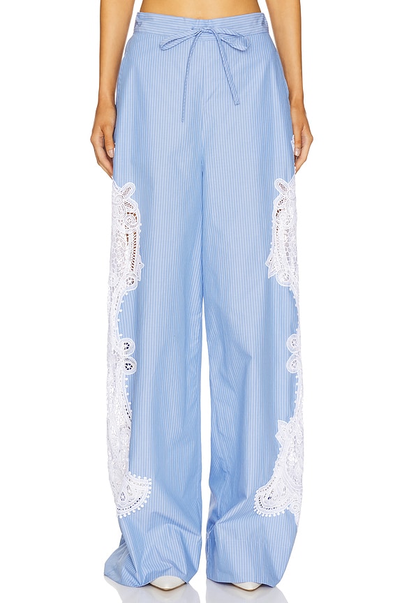 view 2 of 6 PANTALON DENTELLE HACE in Aqua Blue