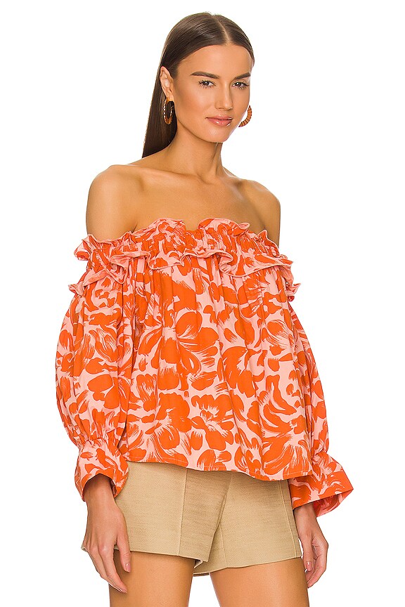 view 2 of 4 Bling Off The Shoulder Top in Salmon Pink