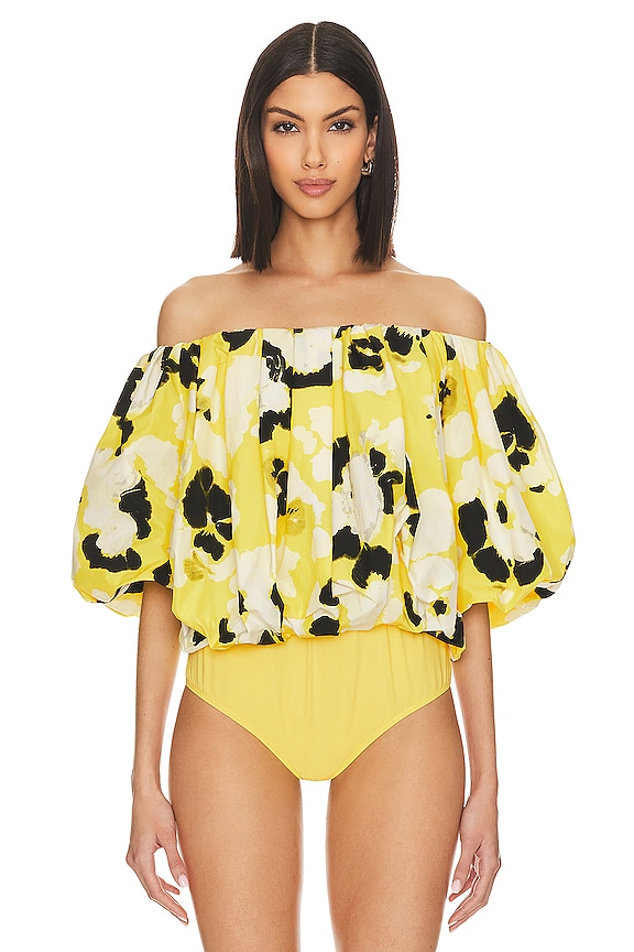 view 2 of 5 РУБАШКА С БУФАМИ НА РУКАВАХ FEBIBA in Lemon Juice