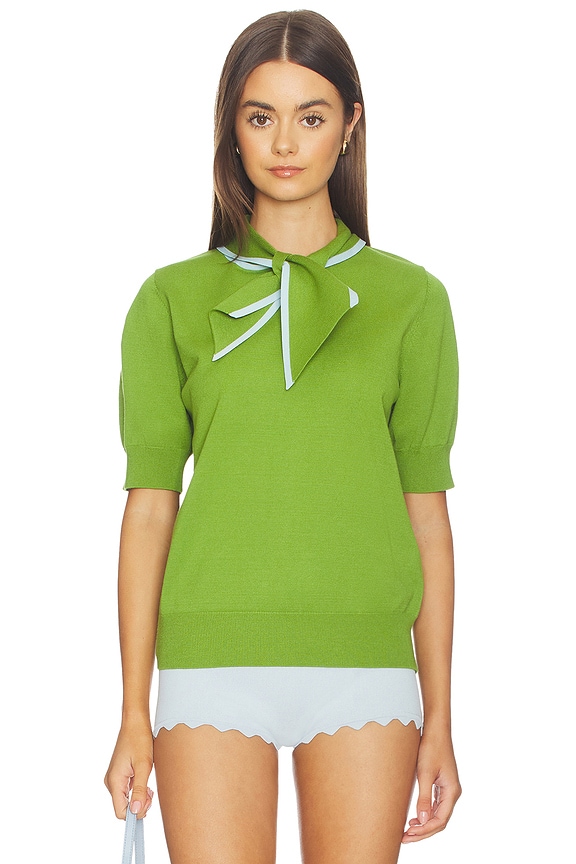 view 1 of 4 Jonda Contrast Colour Polo in Combo3 Spirulina Green