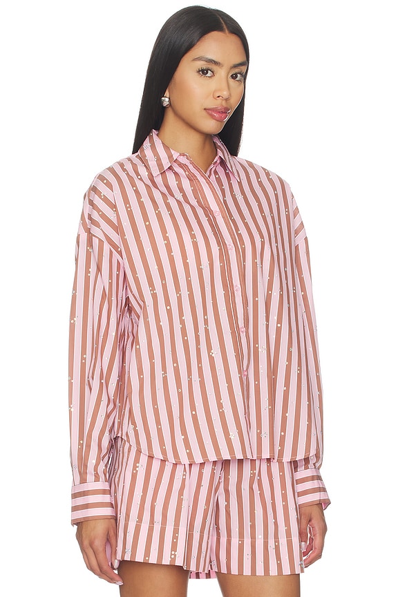 view 2 of 5 Jelief Rhinestone Shirt in Combo1 Young Rose