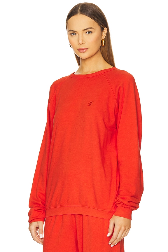view 2 of 5 Oversized Lightweight French Terry Raglan Sweatshirt in Poppy
