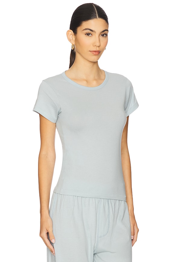 view 2 of 4 Fitted Crewneck Short Sleeve T-Shirt in Dusty Blue