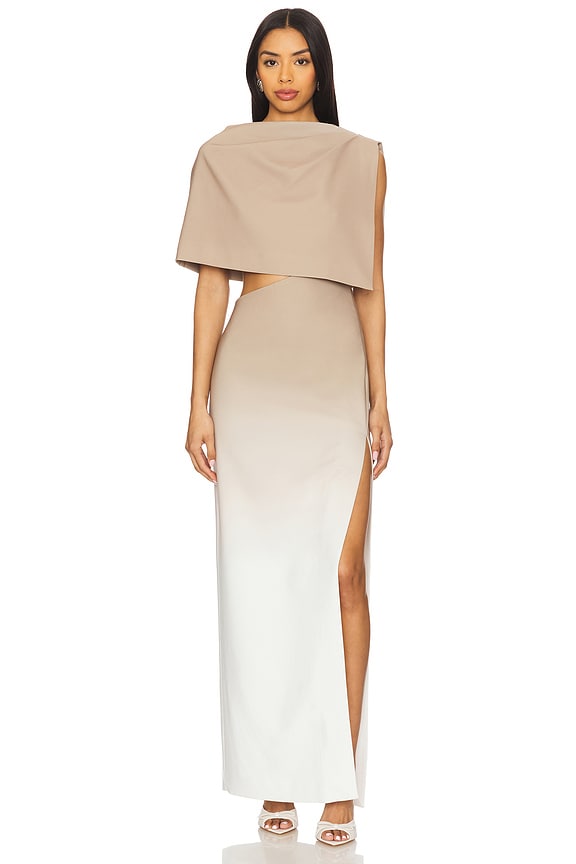 view 2 of 5 МАКСИ ПЛАТЬЕ HELENA in Taupe & Ivory
