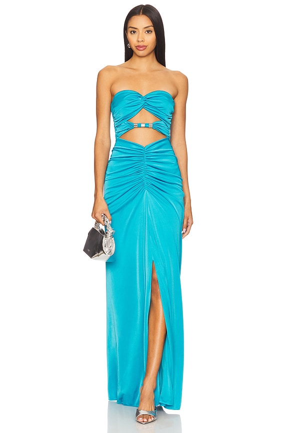 view 1 of 4 Corinne Gown in Turquoise