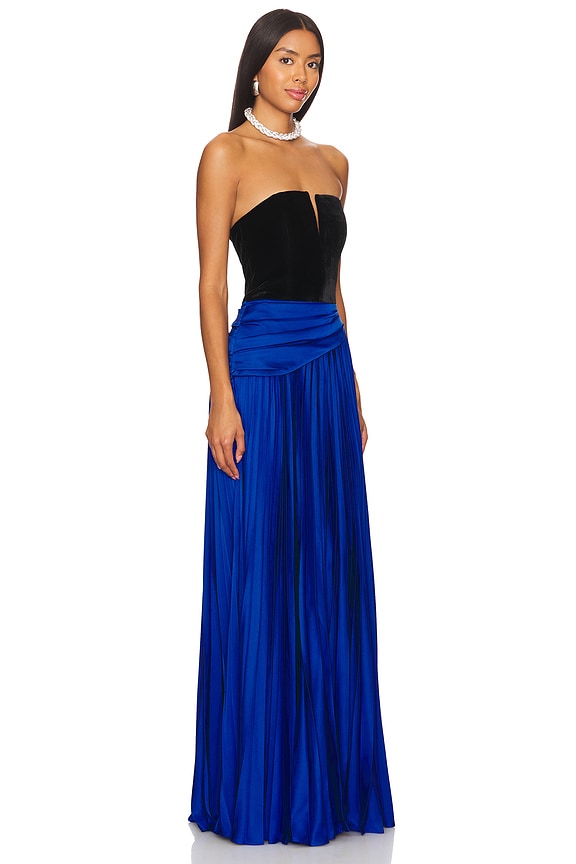 view 2 of 3 Tabitha Gown in Sapphire & Black