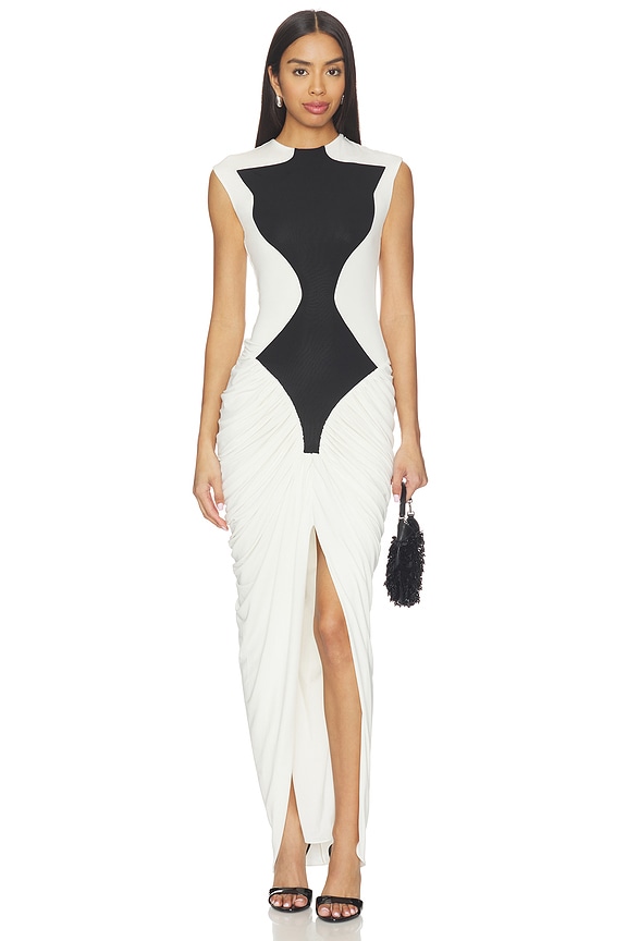view 1 of 3 Dion Dress in Ivory & Black