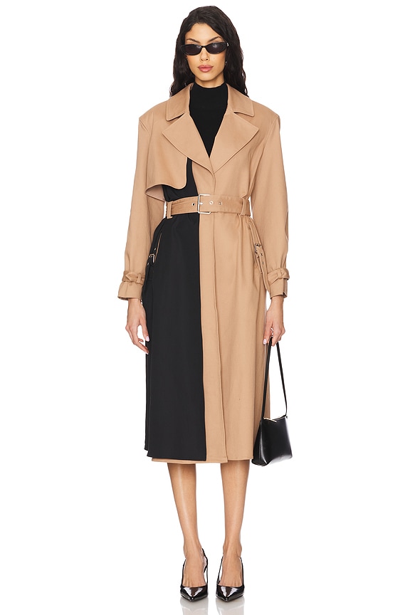 view 1 of 5 Ryder Trench Coat in Camel & Black