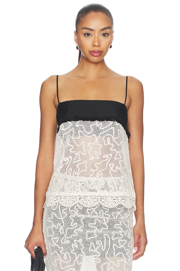 view 1 of 5 Jayde Top in Ivory & Black