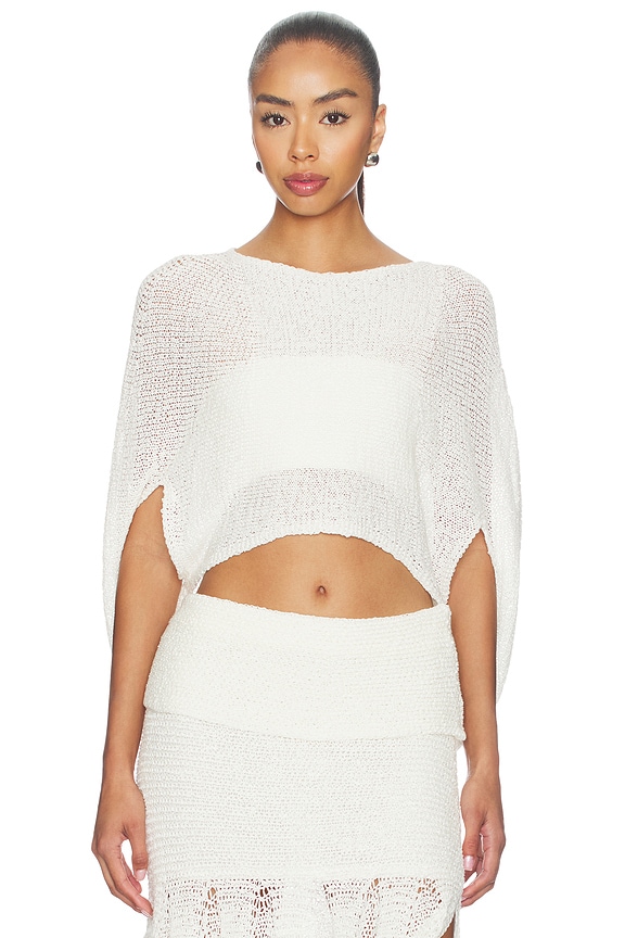 view 1 of 4 TOP EN MAILLE VIVIENNE in White