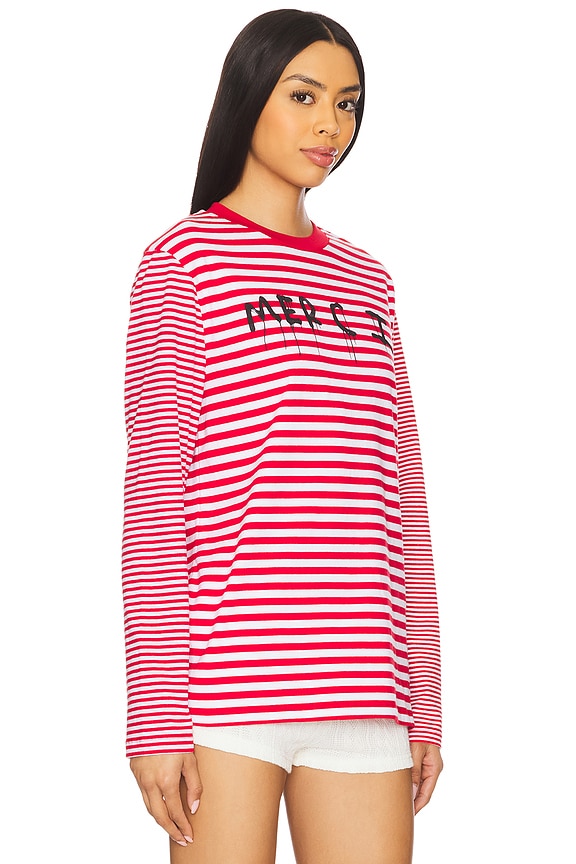 view 2 of 5 Merci Breton Long Sleeve Tshirt in Red Breton